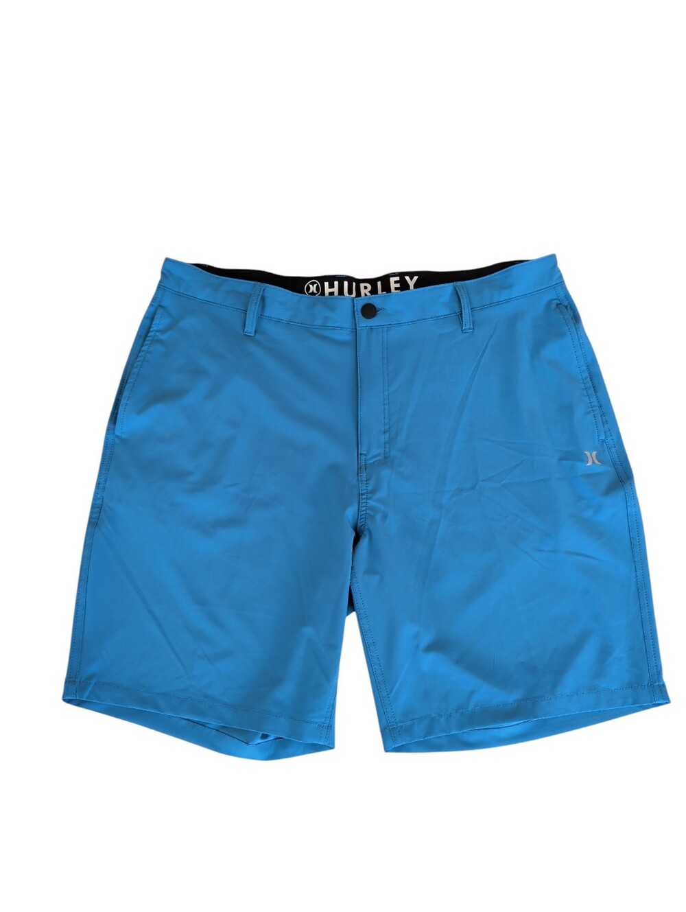 Hurley All Day Hybrid 4-Way Stretch Walking Shorts 40 Seaview Blue Pockets